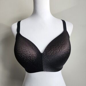 Wacoal Bra Sz 36DD Back Appeal Wirefree Contour Black Style 856303 Smoothing